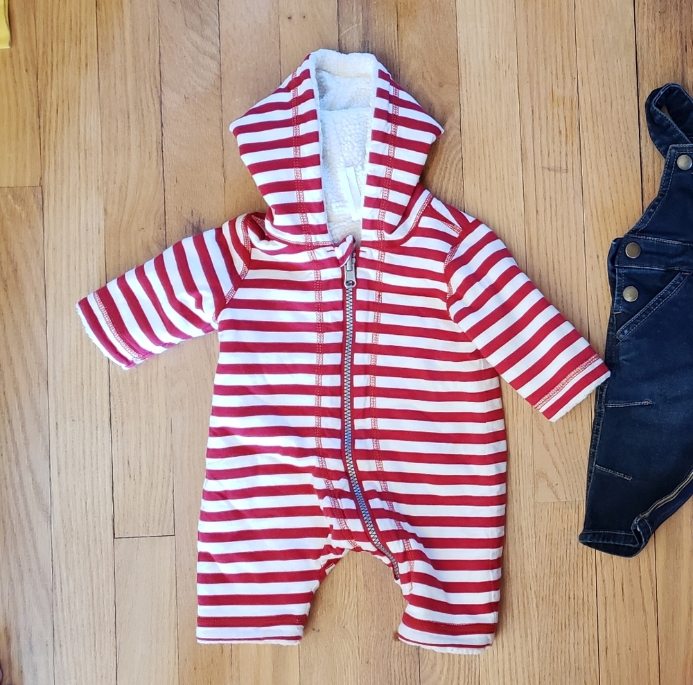Hanna Andersson Red and White Striped Kids Overalls